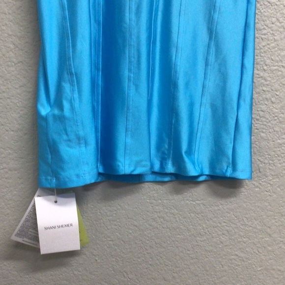 SHANI SHEMER Zoe Lycra Mini Dress Bodycon Turquoise - Picture 10 of 12